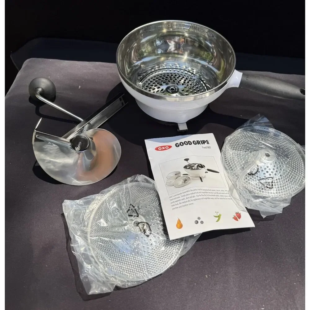 Brand New OXO Good Grips Food Mill 2 Disks Williams Sonoma